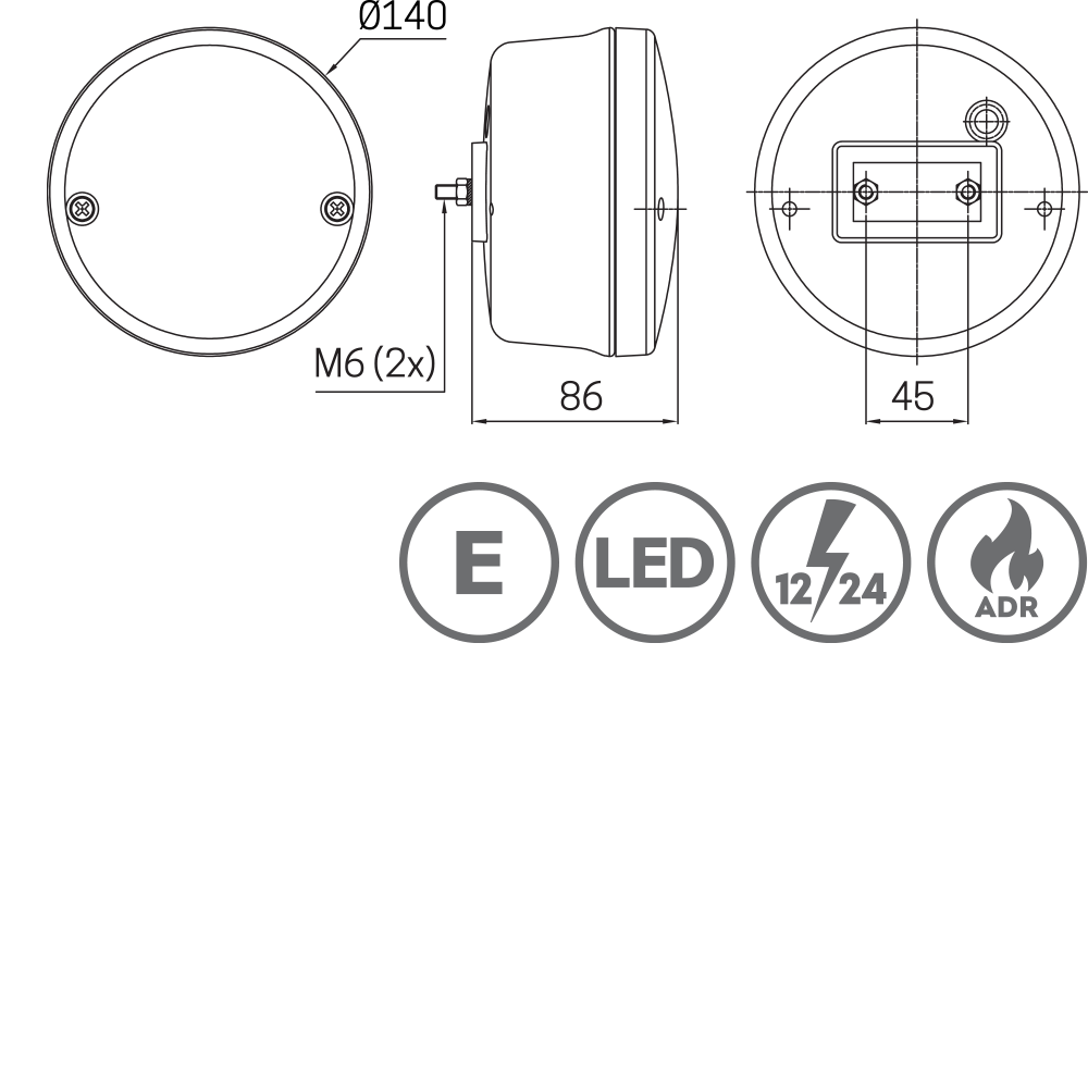 3164 - Homologated rear lamp