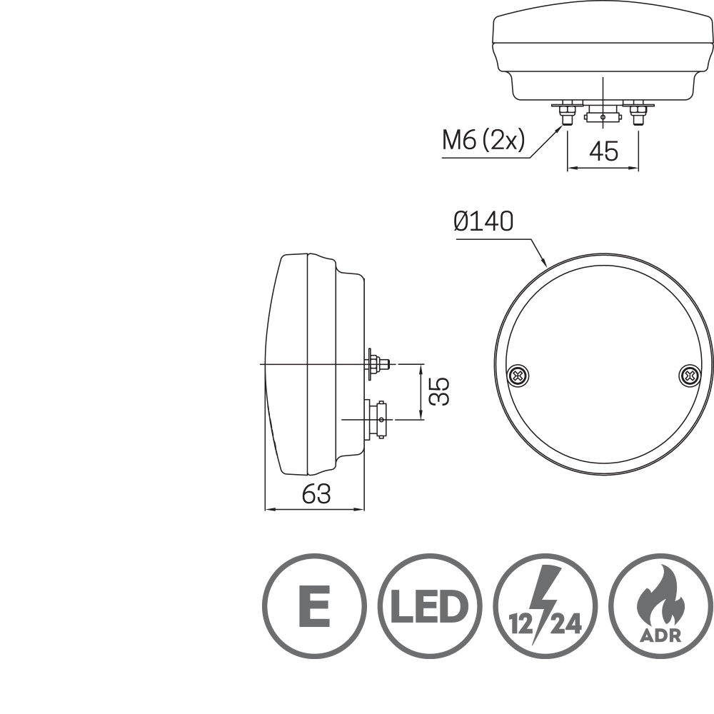 3164 - Homologated rear lamp