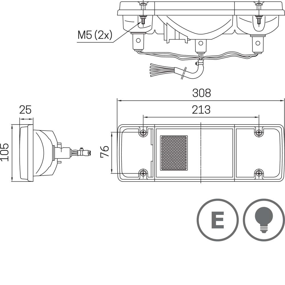 3125 - Homologated rear lamp