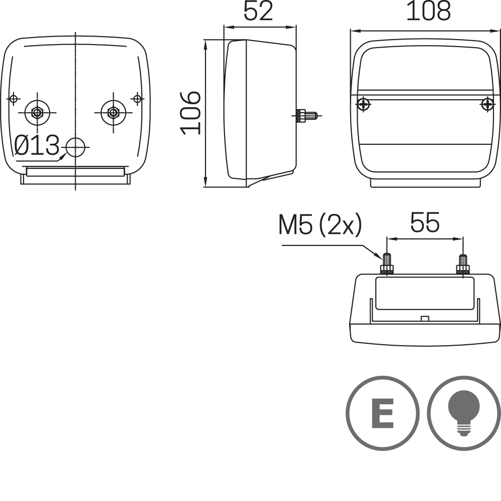 3118 - Homologated rear lamp